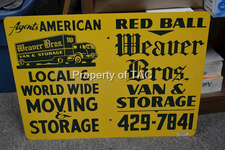 Weaver Bros/Red Ball Metal Sign w/Truck