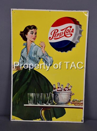 Pepsi-Cola w/Lady Metal Sign