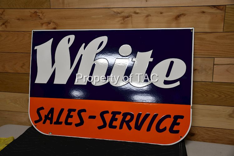 White (trucks) Sales-Service Porcelain Sign