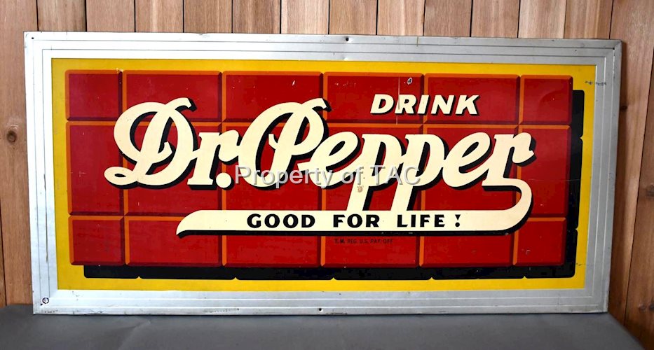 Drink Dr. Pepper "Good for Life" Tile Background Metal Sign (TAC)