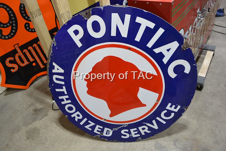 Pontiac Authorized Service w/Chopped Feather Logo Sign