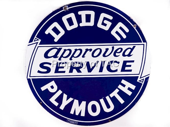 Dodge Plymouth Approved Service Porcelain Sign (TAC)