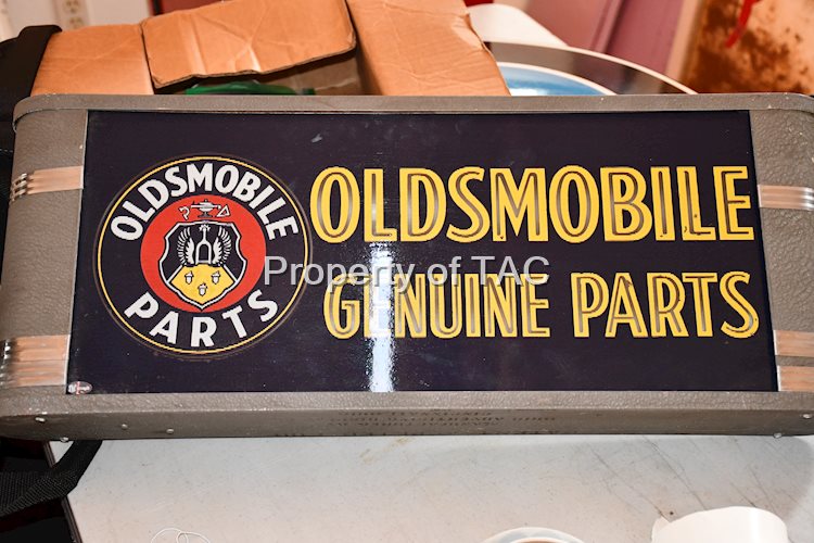 Oldsmobile Genuine Parts w/Crest Logo Reverse Painted Glass Panel