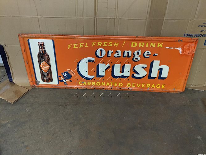Orange Crush Embossed Tin Sign Feel Fresh" w/ Crushy"
