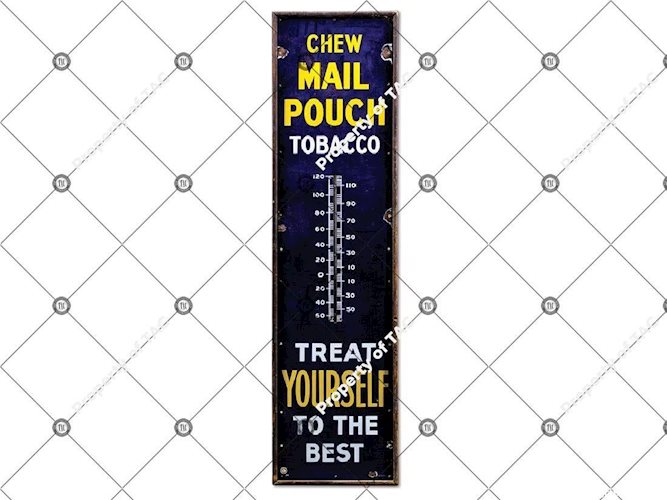 Chew Mail Pouch Tobacco Porcelain Thermometer