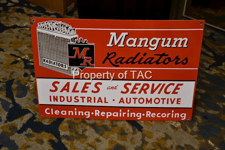 Mangum Radiator Sales & Service w/Logo Porcelain Sign