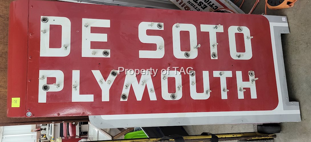 DeSoto Plymouth Porcelain Neon Sign