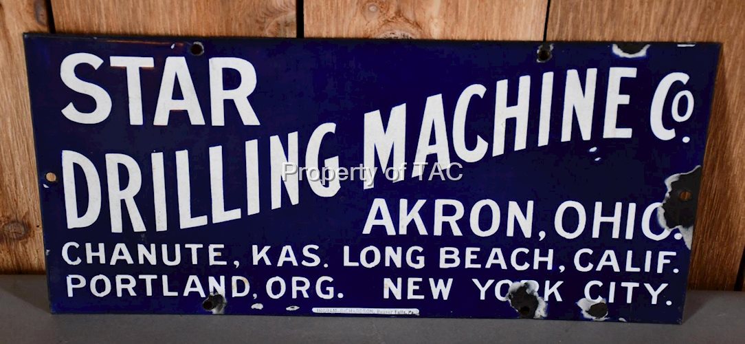 Star Drilling Machine Co. Porcelain Sign