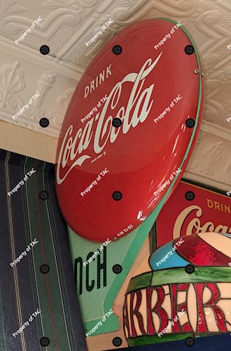 Drink Coca Cola Lunch" DST Tin Flange Sign"