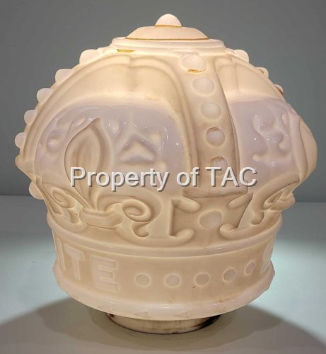 Standard Oil "Solite" Embossed OPC Milk Glass Crown Globe