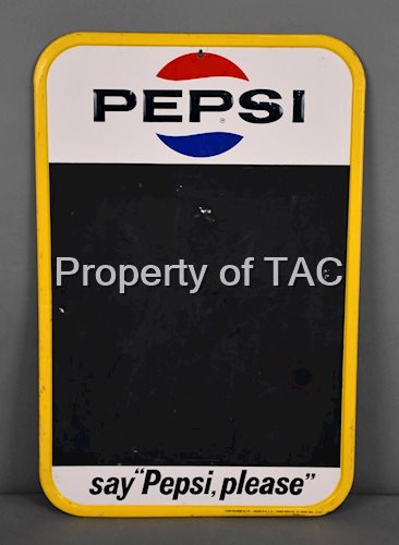 Pepsi say "Pepsi, please" w/Logo Metal Menu Board Sign
