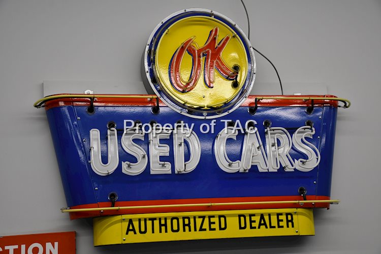 (Chevrolet) Ok Used Cars Porcelain Neon Sign