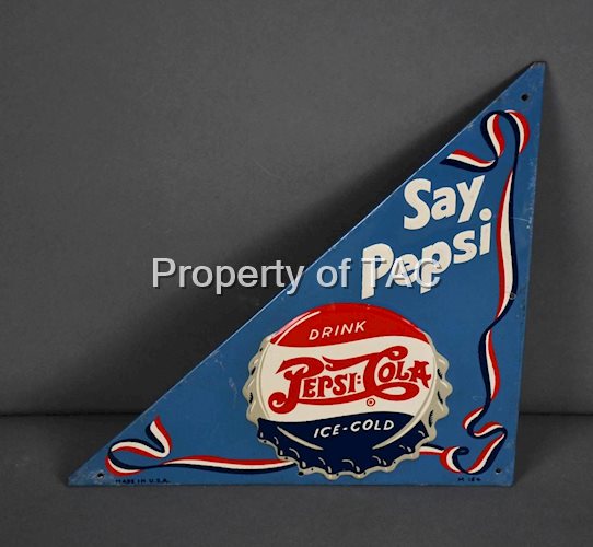 Pepsi:Cola w/Bottle Cap Logo Metal Screen Door Corner
