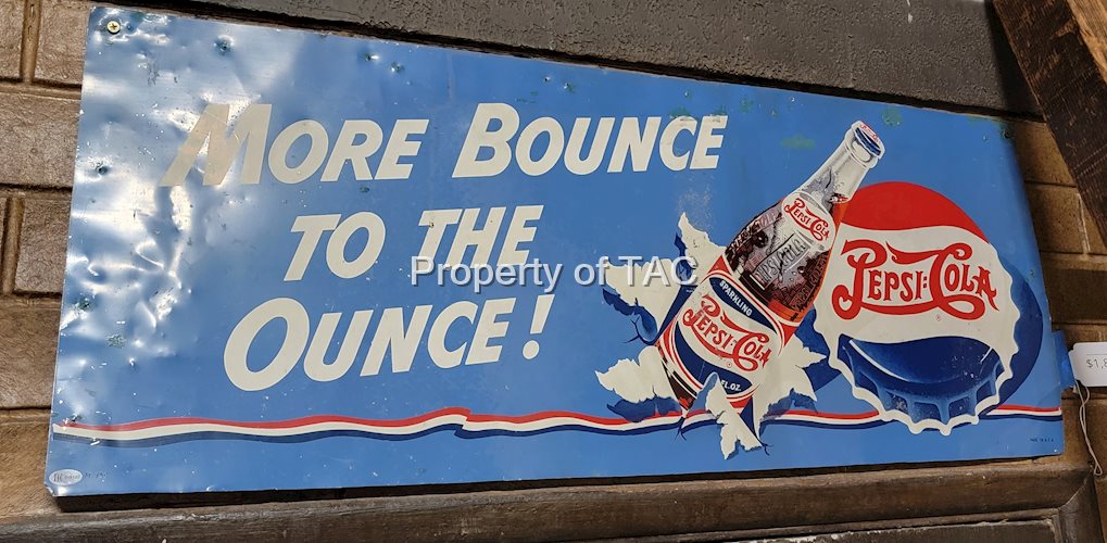 Pepsi-Cola "More Bounce to the Ounce!" Metal Sign
