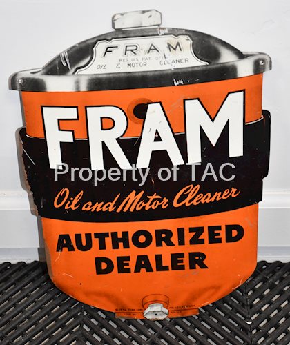 Fram Oil and Motor Cleaner Authorized Dealer Metal Sign