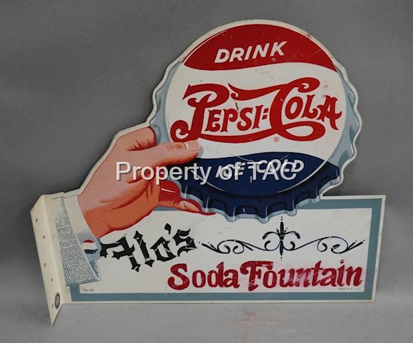 Drink Pepsi:Cola Metal Flange Sign w/Privilege