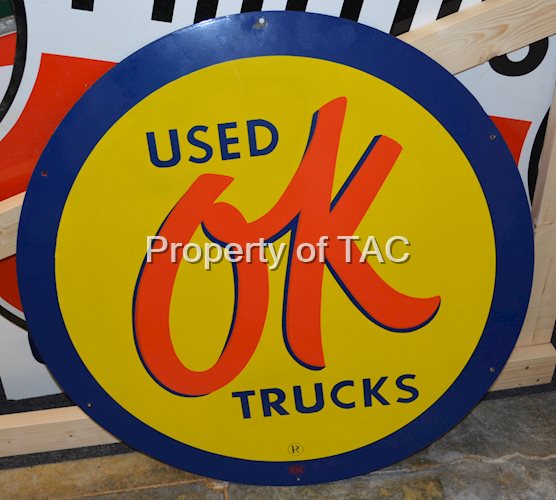 (Chevrolet) Ok Used Trucks Porcelain Sign