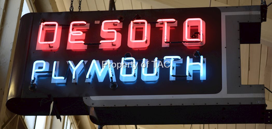 De Soto Plymouth Porcelain Neon Sign