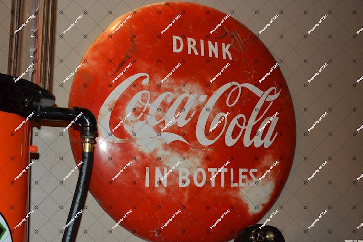 Drink Coca-Cola in Bottle Button Sign
