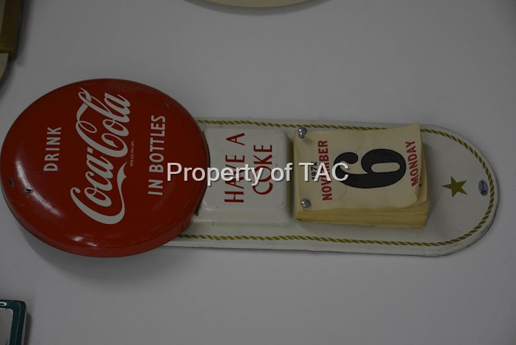 Coca-Cola In Bottles button calendar holder,