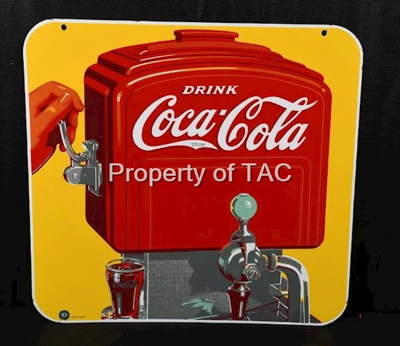 Drink Coca-Cola w/Art Deco Motor Boat Dispenser Sign
