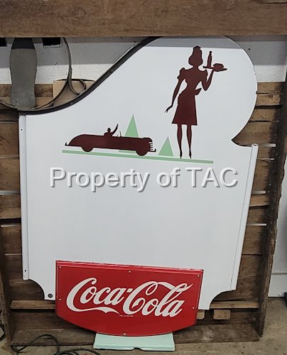 Coca Cola Car Hop DSP Multi-Piece Porcelain Sign