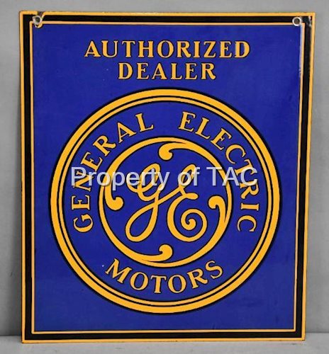 General Electric Motors Authorized Dealer Porcelain Sign