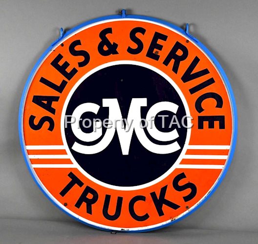 GMC Trucks Sales & Service Porcelain Sign