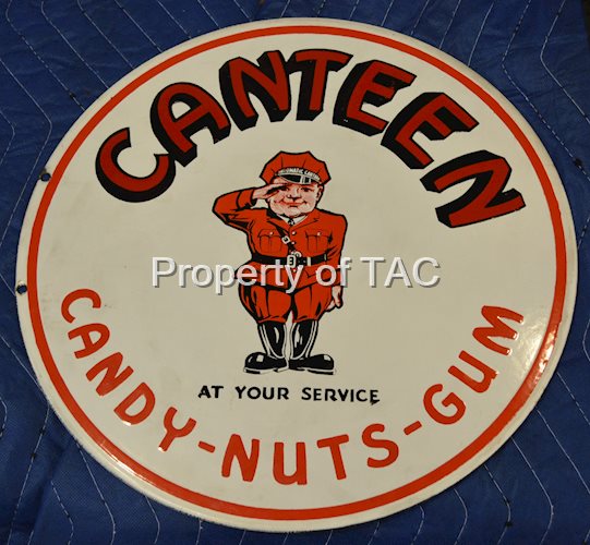 Canteen Candy-Nuts-Gum w/Logo Porcelain Sign