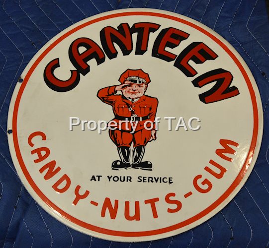 Canteen Candy-Nuts-Gum w/Logo Porcelain Sign