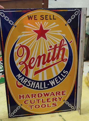 Zenith Hardware Cutlery Tools Porcelain Sign