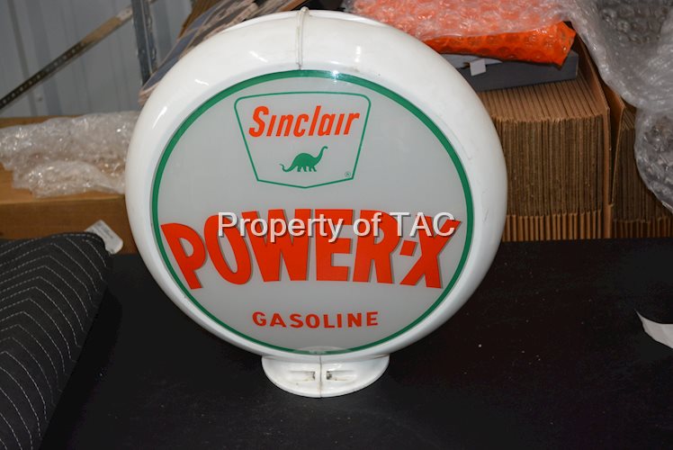 Sinclair w/Dino Logo Power-X Gasoline 13.5" Single Globe Lens