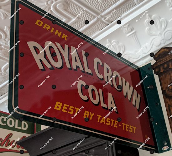 Royal Crown Cola Best By Taste-Test DST Tin Flange Sign