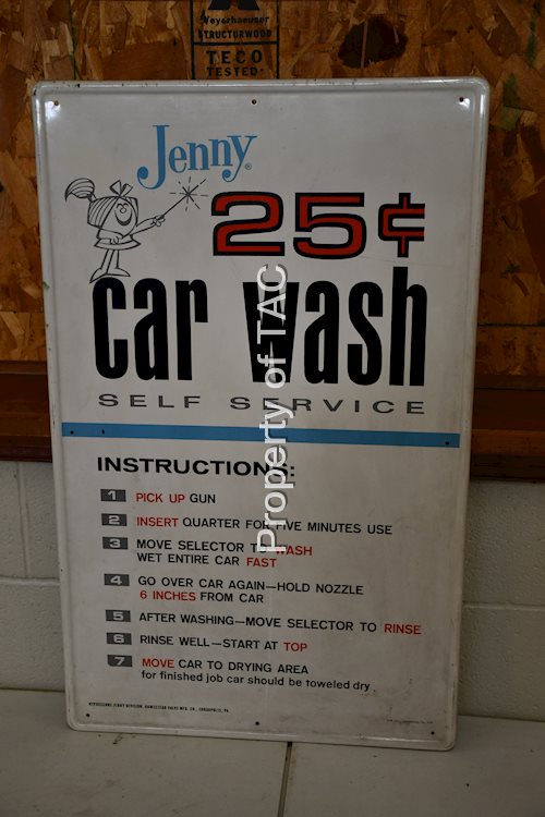 Jenny Car Wash w/Logo Metal Sign