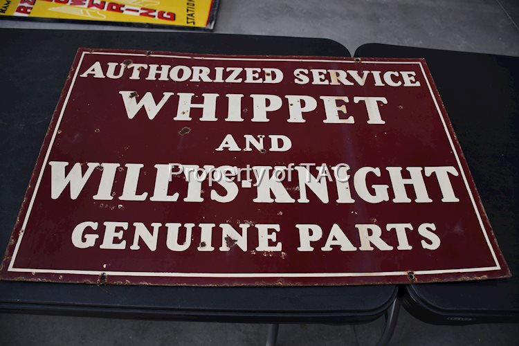 Whippet & Wills-Knight Authorized Service Porcelain Sign