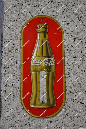 Coca-Cola Thermometer w/Christmas Bottle