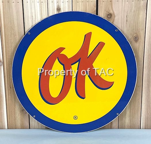 (Chevrolet) Ok (Used Cars) Porcelain Sign