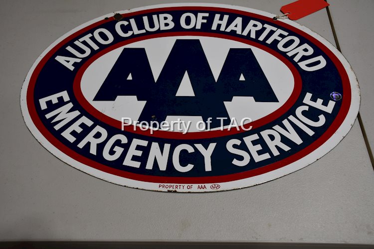 AAA Hartford Emergency Service Porcleain Sign