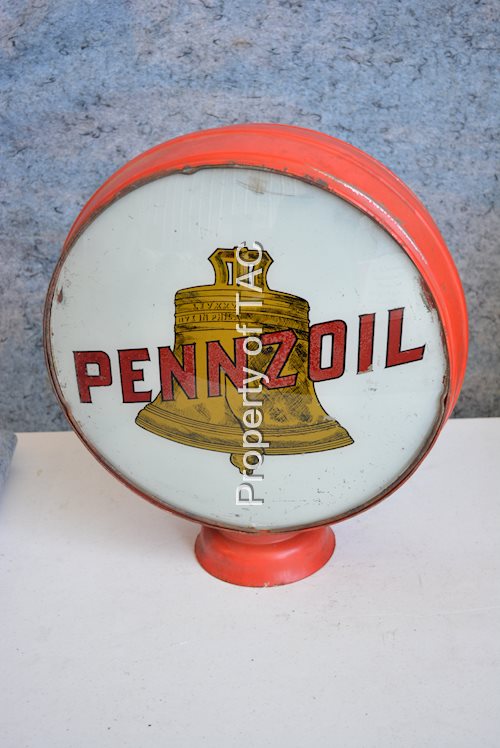 Pennzoil w/Brown Bell 15" Single Globe Lens