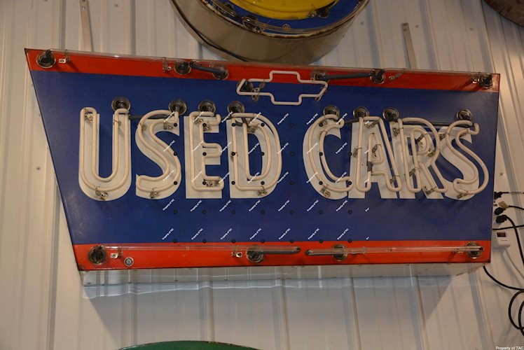 (Chevrolet) Used Cars porcelain neon sign