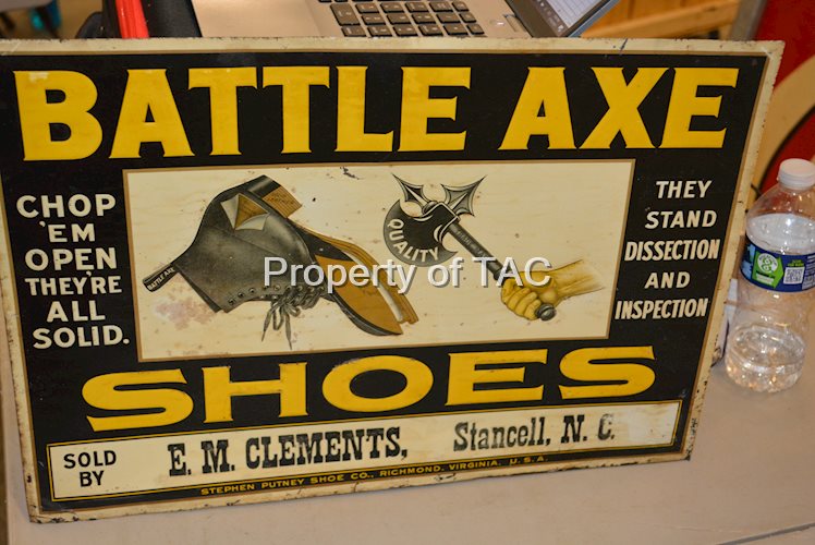 Battle Axe Shoes Metal Sign