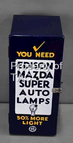 Edison Mazda Super Auto Lamps Porcelain Cabinet