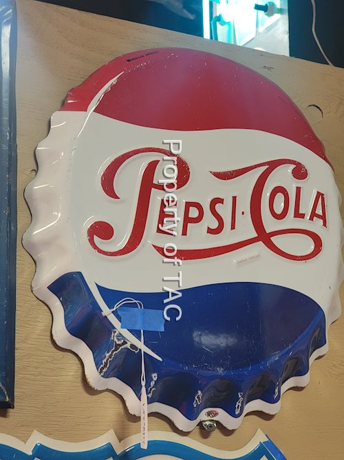 Pepsi-Cola Bottle Cap Porcelain Sign