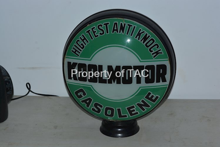 Koolmotor Gasolene "High Test Anti Knock" 15"D. Single Globe Lens