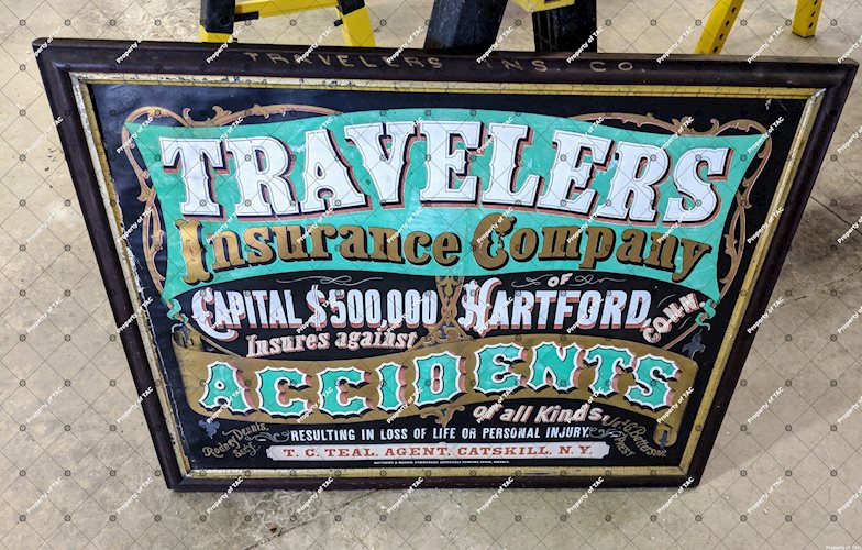 Travel Insurance Company Hartford Connecticut Wood Framed Paper Sign