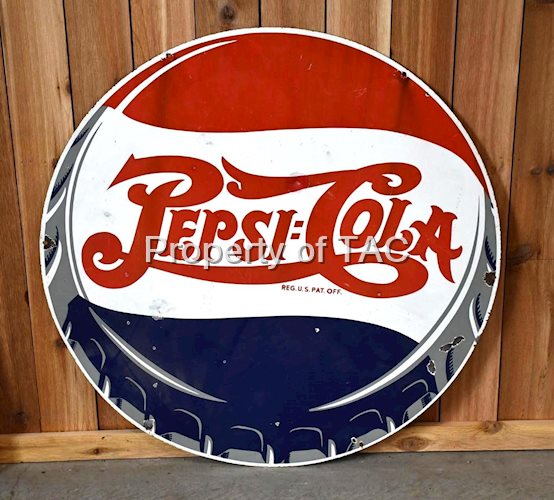 Pepsi:Cola Bottle Cap Porcelain Sign