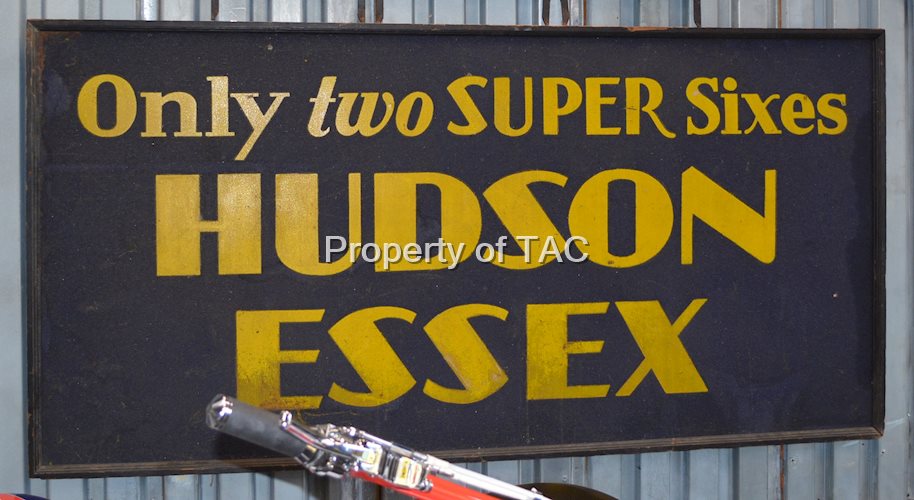 Only Two Super Sixes Hudson Essex large Smaltz Metal Sign