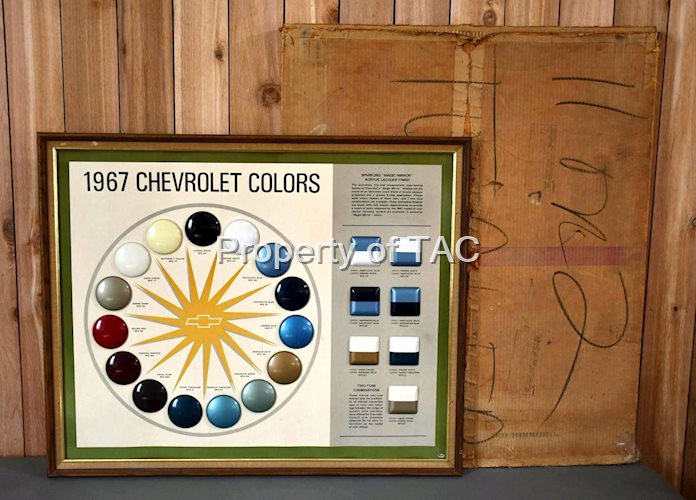 1967 Chevrolet Colors Cardboard Sign NIB