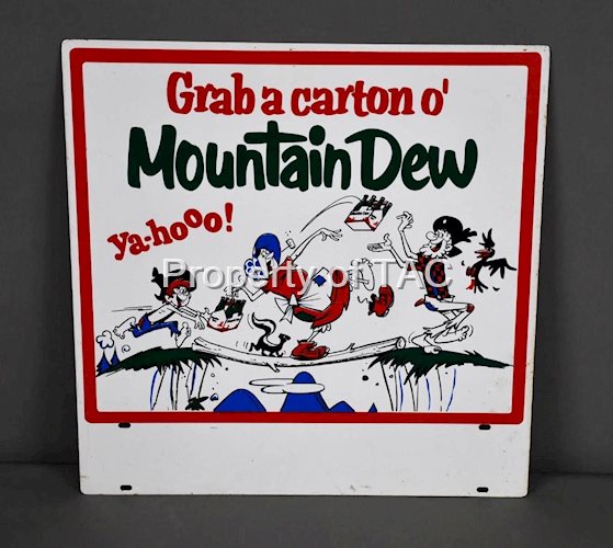 Stellar Grab a carton Mountain Dew Ya-Hoo! w/Graphics Metal Sign
