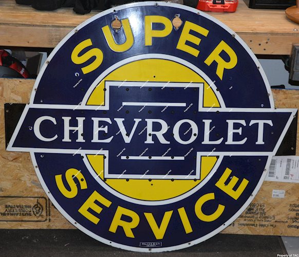 Super Chevrolet Service Neon Porcelain sign